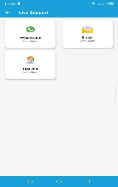 AR Trakker app: live support screen